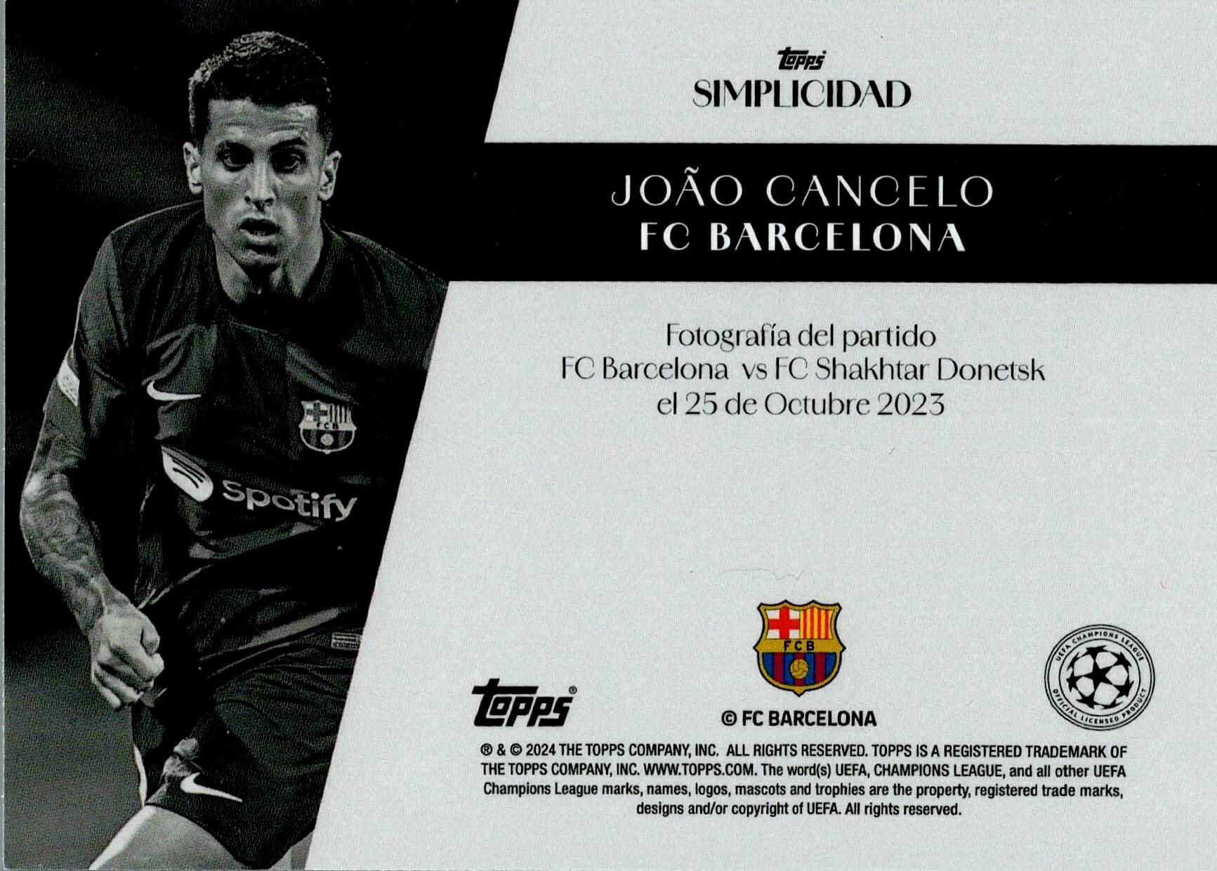 TOPPS SIMPLICIDAD 2023/2024 JOAO CANCELO