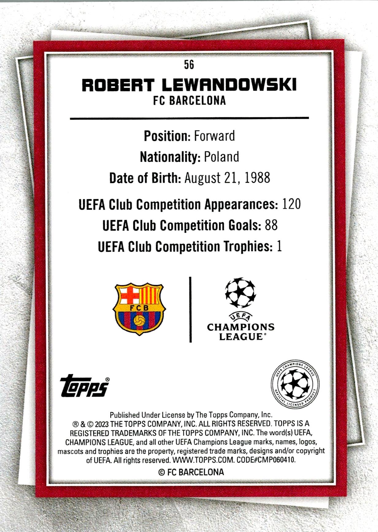 TOPPS SUPER STARS 2022/2023 LEWANDOWSKI Nº56