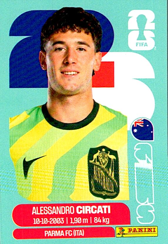 STICKERS FIFA WORLD CUP 2026 ALESSANDRO CIRCATI NºAUS 5