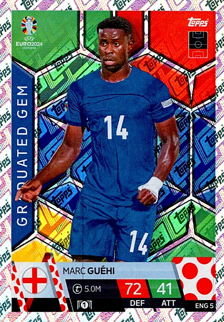 TOPPS MATCH ATTAX UEFA EURO 2024 MARC GUEHI INGLATERRA NºENG5 GRADUATED GEM