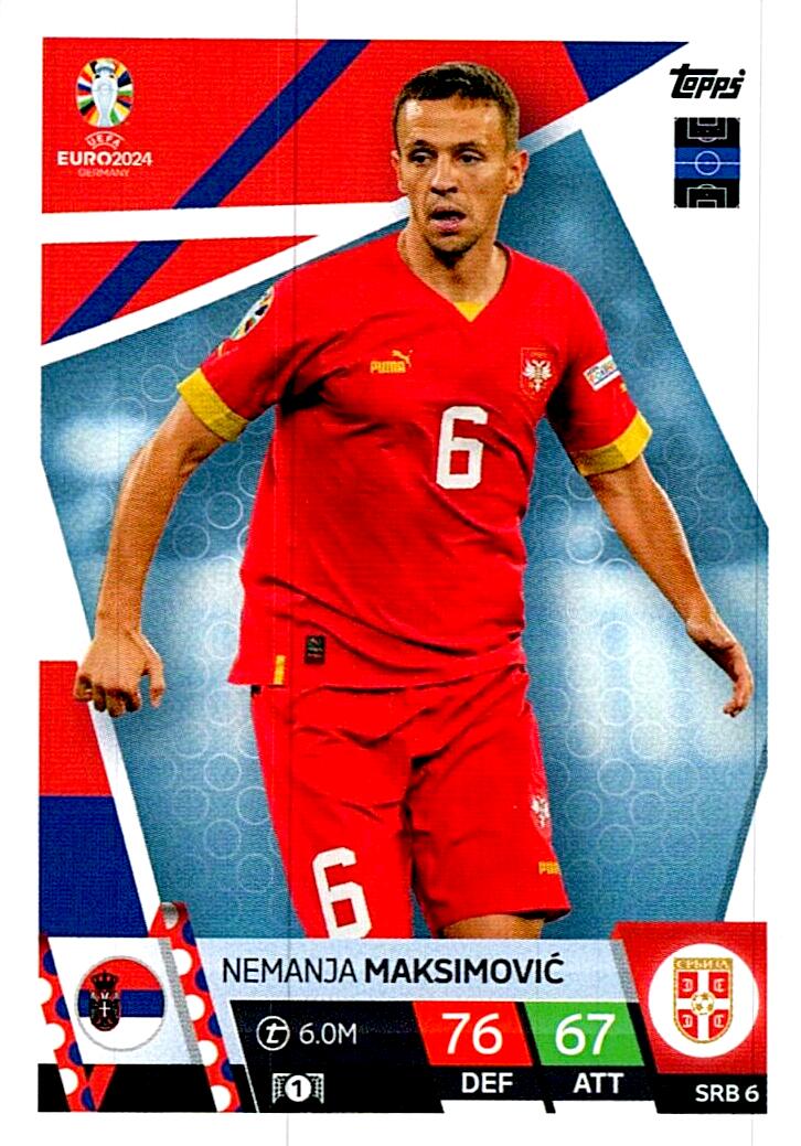 TOPPS MATCH ATTAX UEFA EURO 2024 NEMANJA MAKSIMOVIC SERBIA NºSCO6