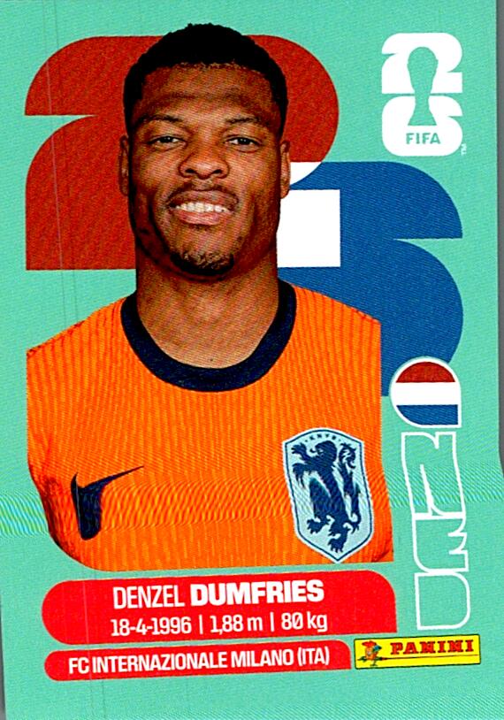 STICKERS FIFA WORLD CUP 2026 DENZEL DUMFRIES NºNED 6