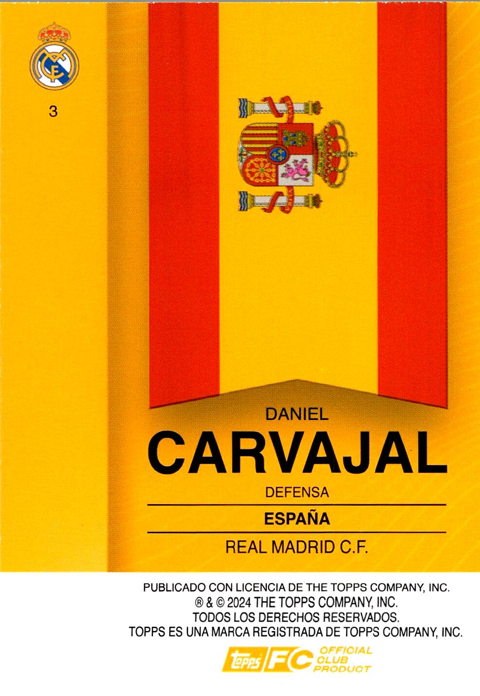 FAN SET REAL MADRID 2024/25 DANIEL CARVAJAL Nº3