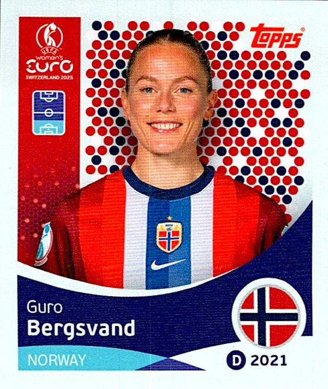 TOPPS WOMEN´S EURO SWITZERLAND 2025 GURO BERGSVAND Nº50