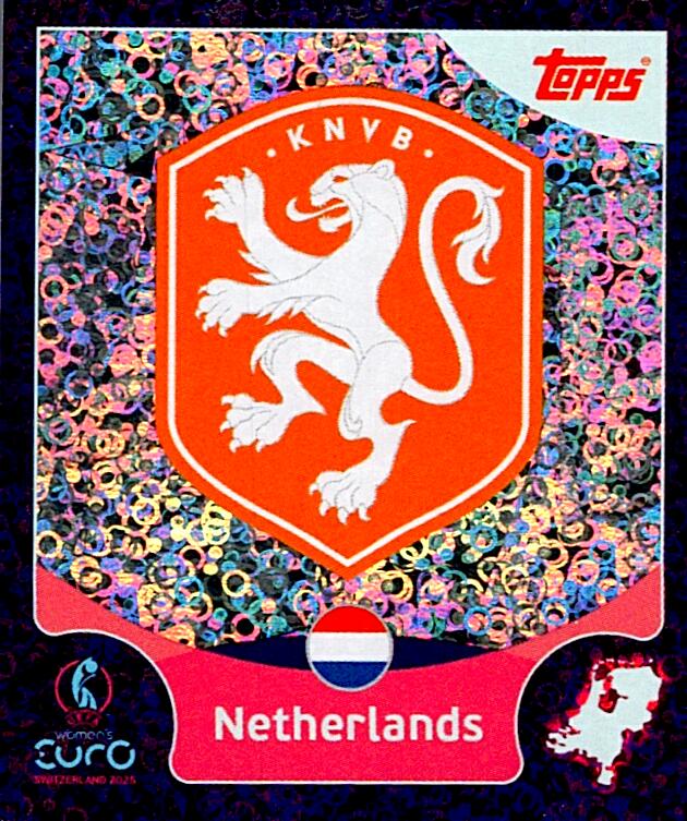 TOPPS WOMEN´S EURO SWITZERLAND 2025 ESCUDO NETHERLAND Nº6