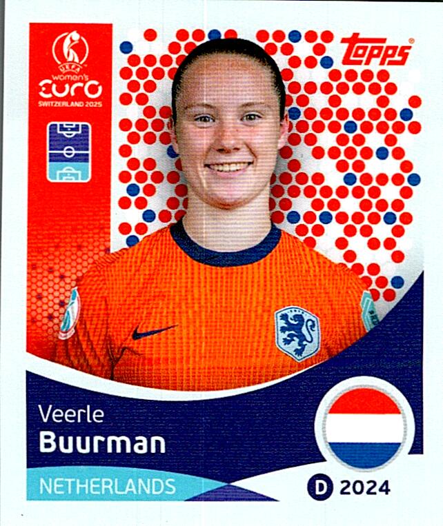 TOPPS WOMEN´S EURO SWITZERLAND 2025 VEERLE BUURMAN Nº291