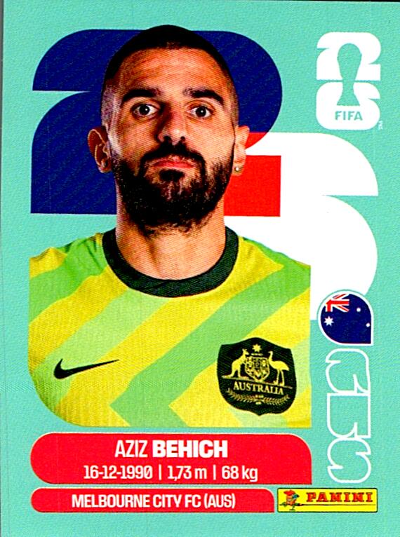 STICKERS FIFA WORLD CUP 2026 AZIZ BEHICH NºAUS 7