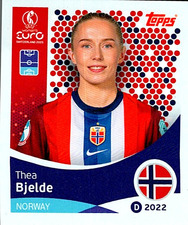 TOPPS WOMEN´S EURO SWITZERLAND 2025 THEA BJELDE Nº51