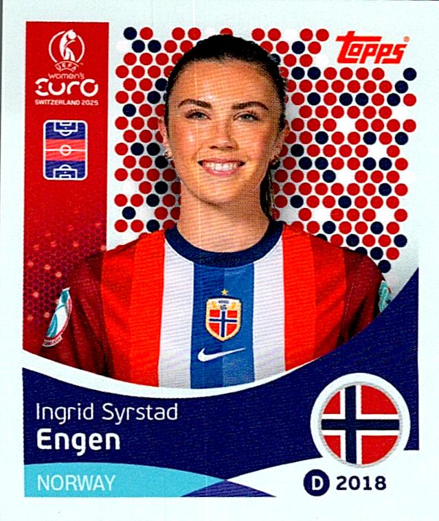 TOPPS WOMEN´S EURO SWITZERLAND 2025 INGRID SYRSTAD ENGEN Nº52