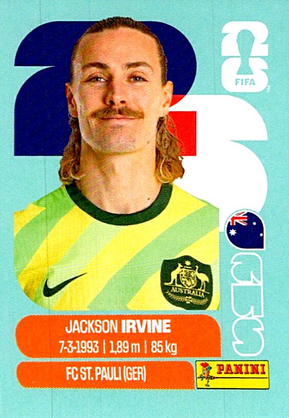 STICKERS FIFA WORLD CUP 2026 JACKSON IRVINE NºAUS 11