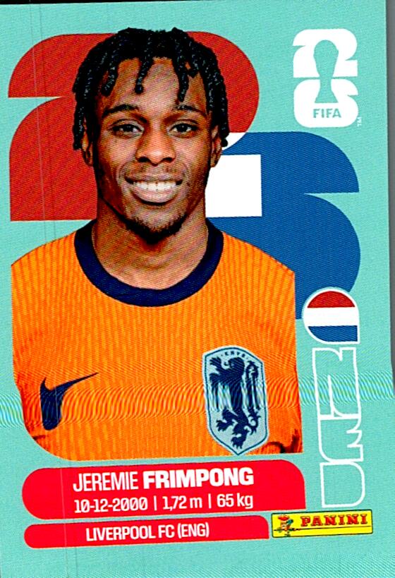 STICKERS FIFA WORLD CUP 2026 JEREMIE FRIMPONG NºNED 8