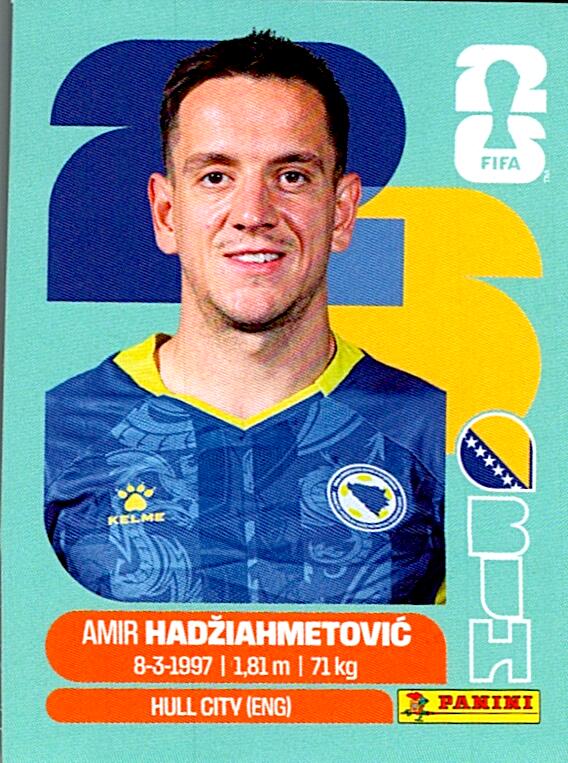 STICKERS FIFA WORLD CUP 2026 AMIR HADZIAHMETOVIC NºBIH 8