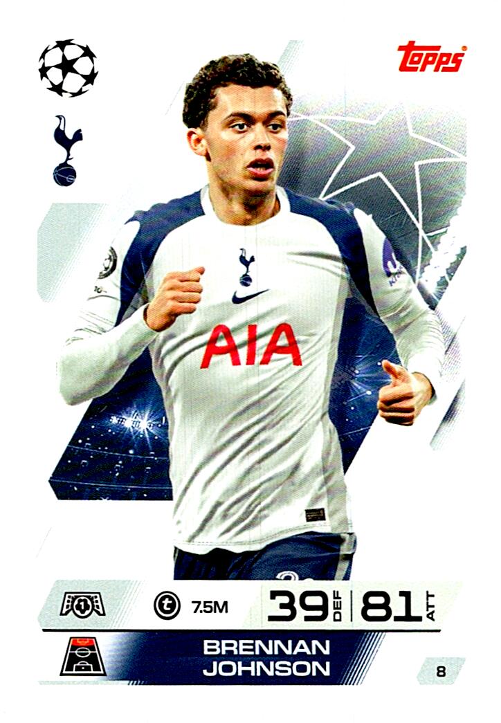 MATCH ATTAX CHAMPIONS LEAGUE 2025/2026 BRENNAN JOHNSON Nº8