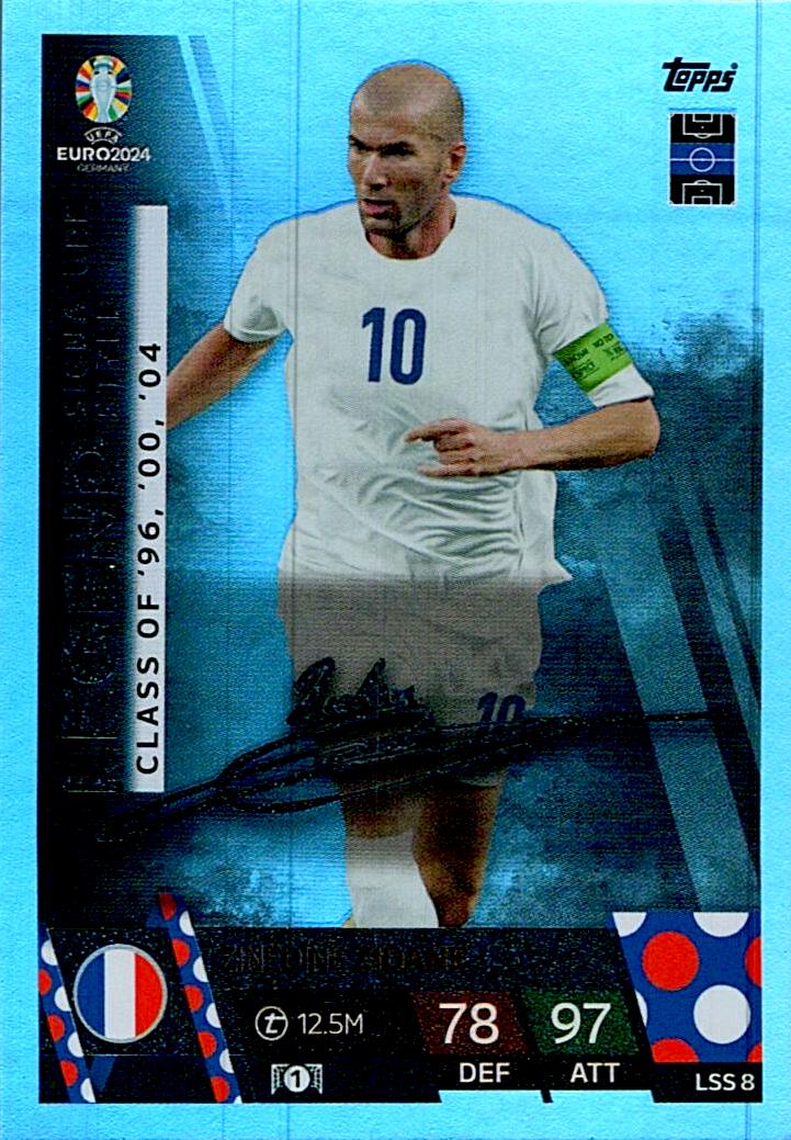 TOPPS MATCH ATTAX UEFA EURO 2024 ZINEDINE ZIDANE SIGNATURE STYLE NºLSS8