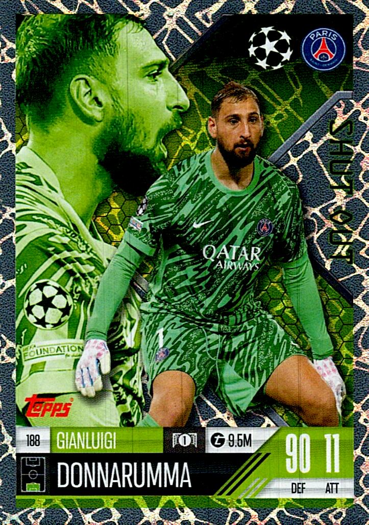 Match Attax Extra 2025 Gianluigi Donnarumma Shut Out nº188