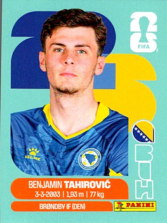 STICKERS FIFA WORLD CUP 2026 BENJAMIN TAHIROVIC NºBIH 9