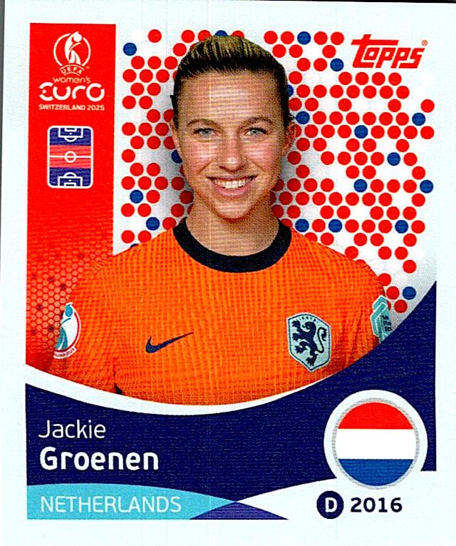 TOPPS WOMEN´S EURO SWITZERLAND 2025 JACKIE GROENEN Nº293