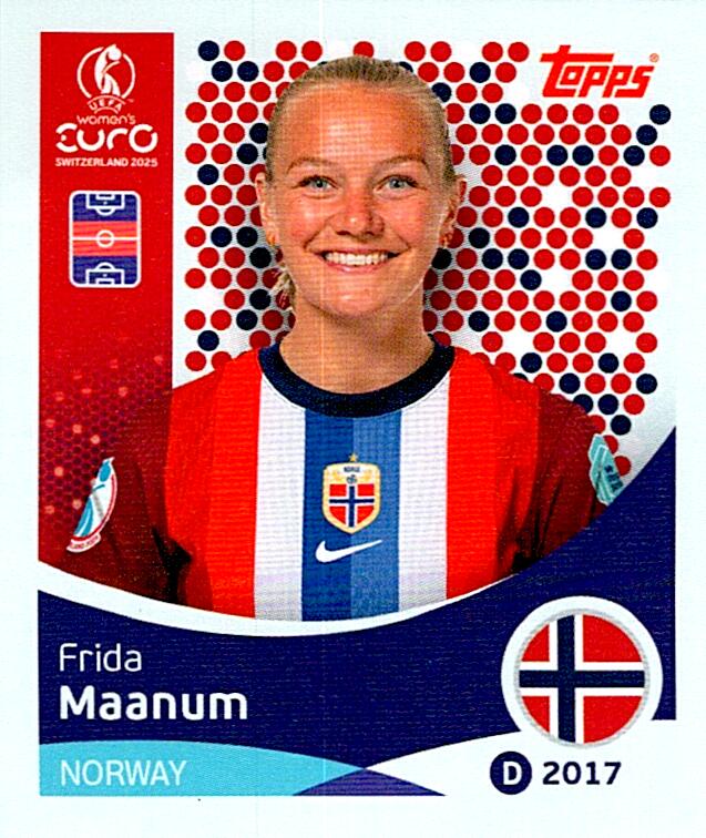TOPPS WOMEN´S EURO SWITZERLAND 2025 FRIDA MAANUM Nº53