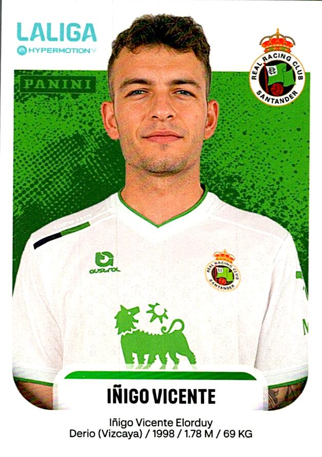 LALIGA HYPERMOTION 2025-26 IÑIGO VICENTE RACING DE SANTANDER Nº339