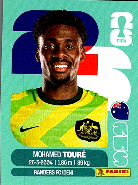 STICKERS FIFA WORLD CUP 2026 MOHAMED TOURE NºAUS 20