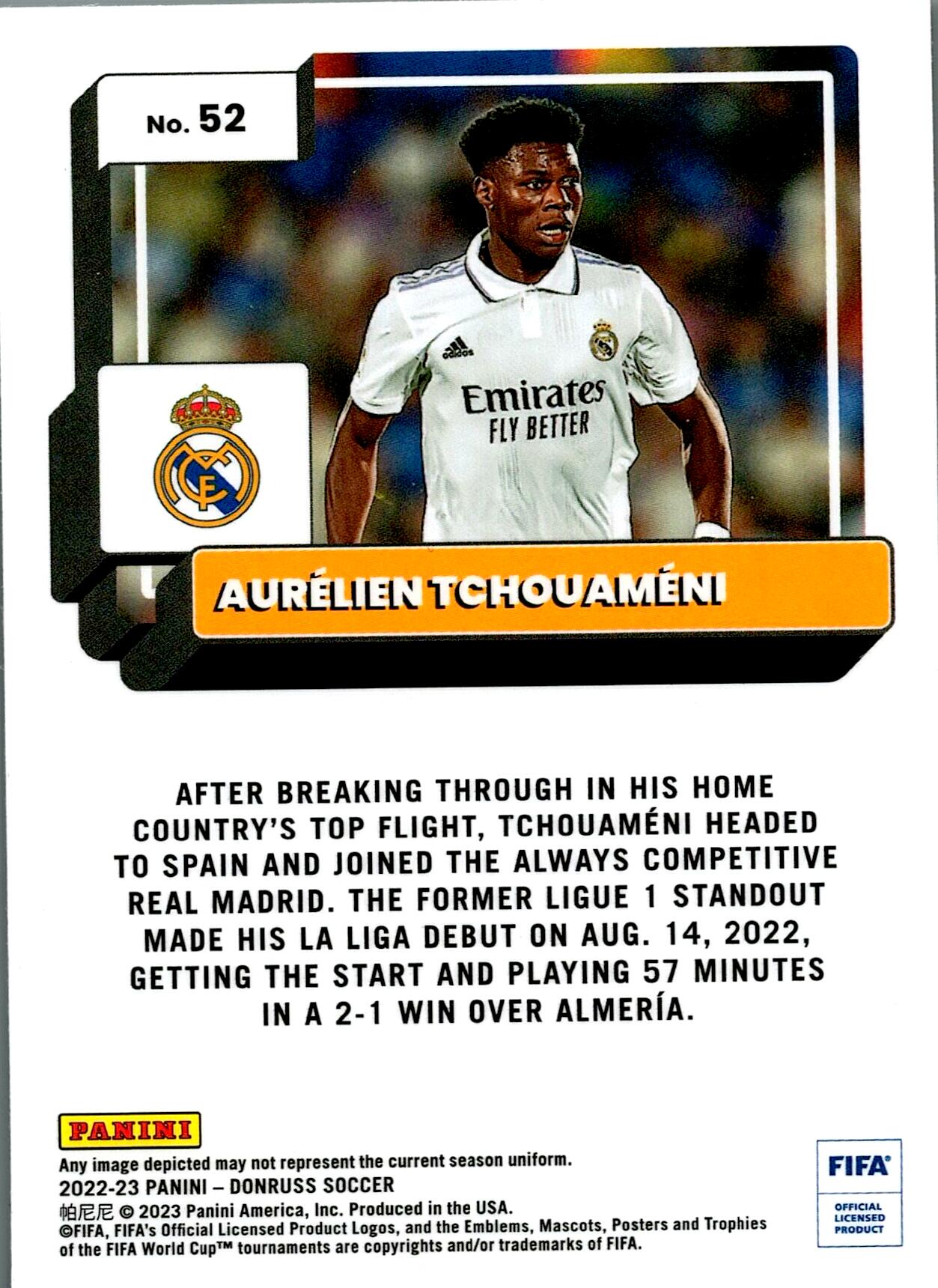 PANINI DONRUSS FIFA 2022/2023 TCHOUAMENI Nº52 REFRACTOR