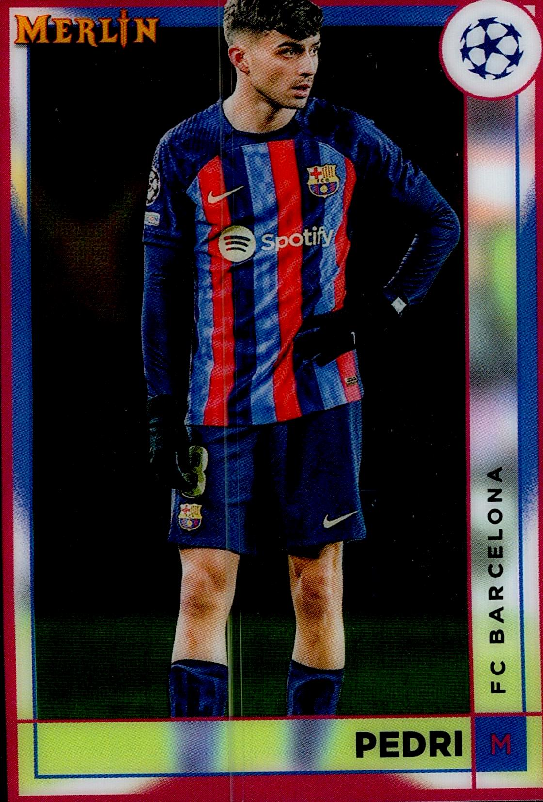 TOPPS MERLIN UCL 2022/2023 PEDRI REFRACTOR Nº47