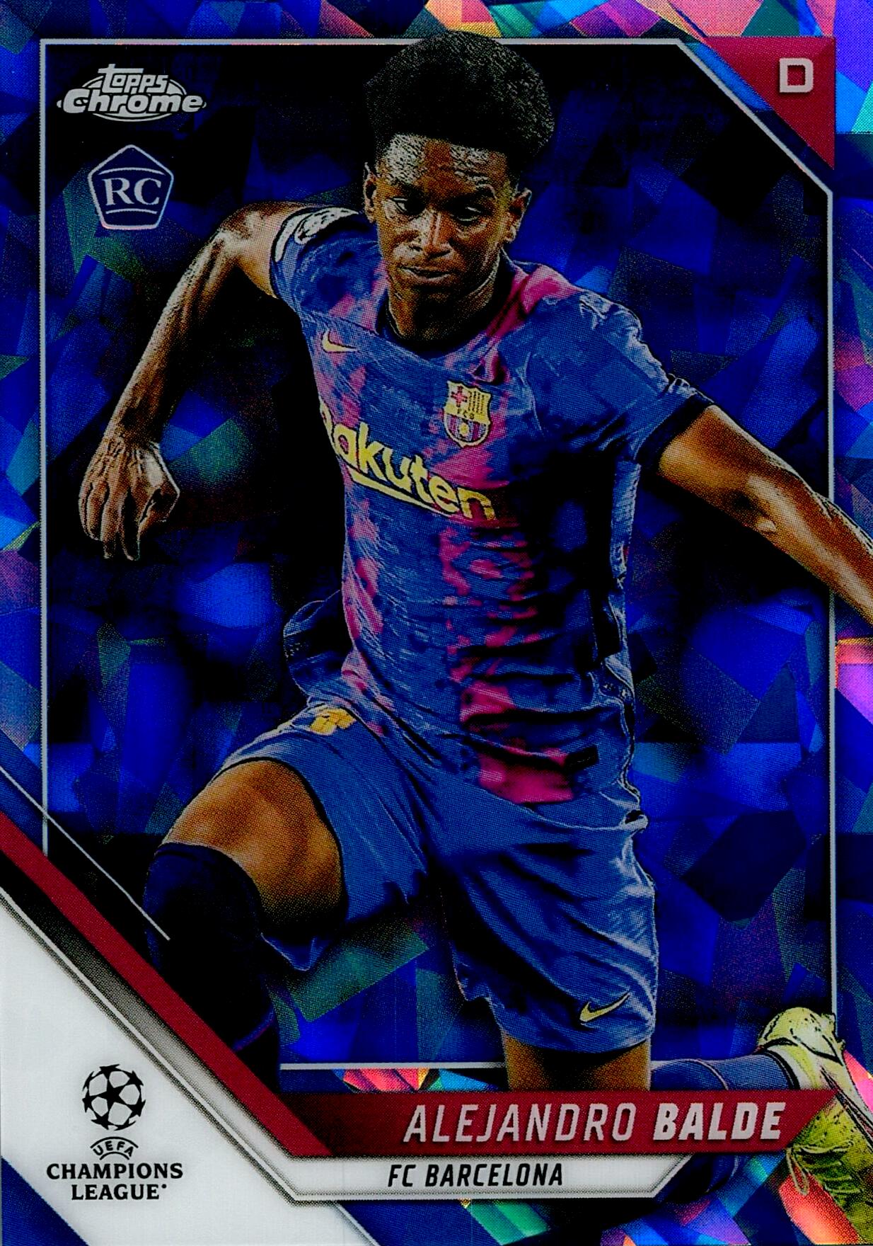 TOPPS CHROME UCL 2021/2022 ALEJANDRO BALDE BLUE ZAFIRO Nº38 ROOKIE