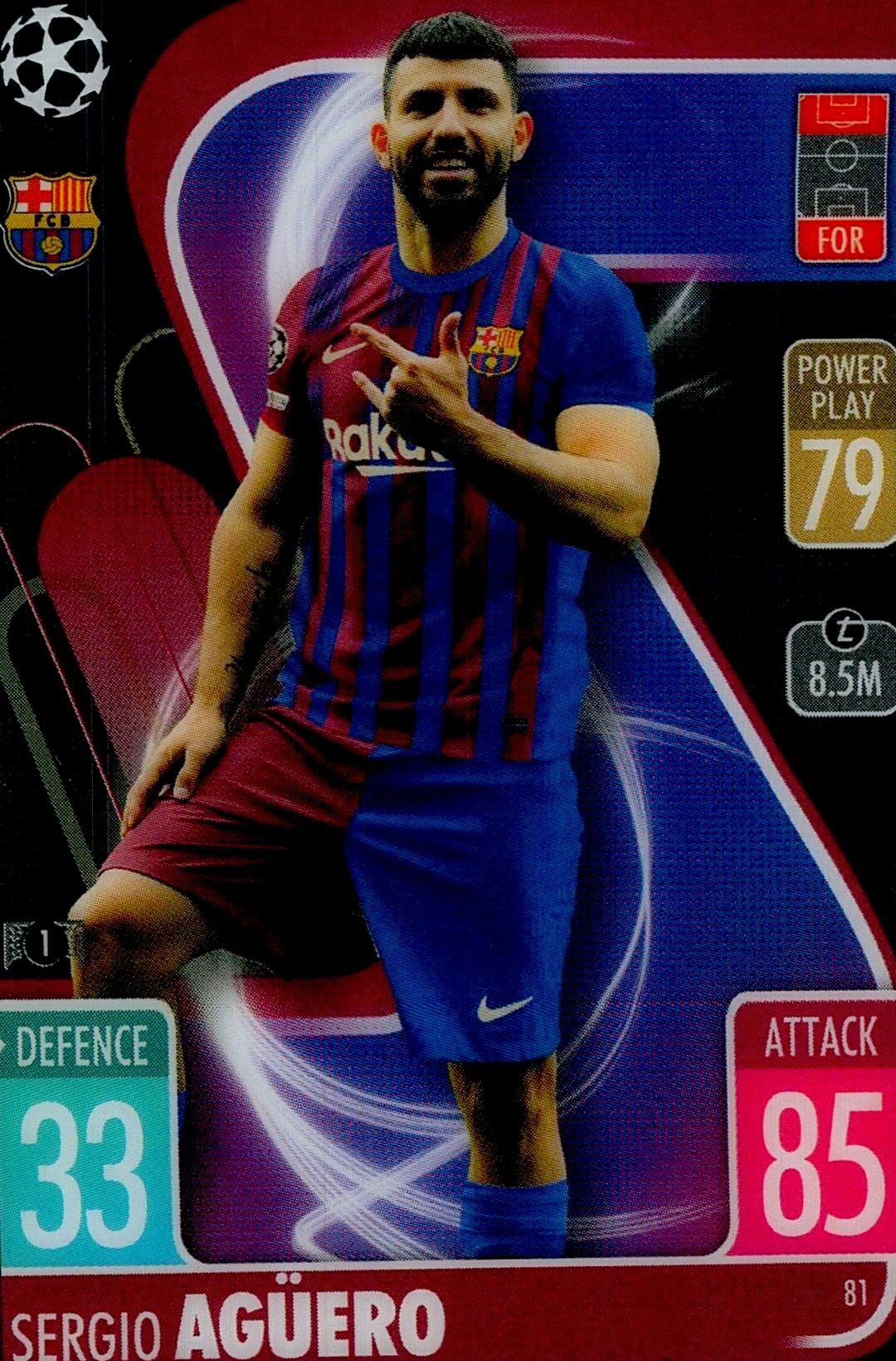 TOPPS MATCH ATTAX 2021/2022 SERGIO AGÜERO Nº81