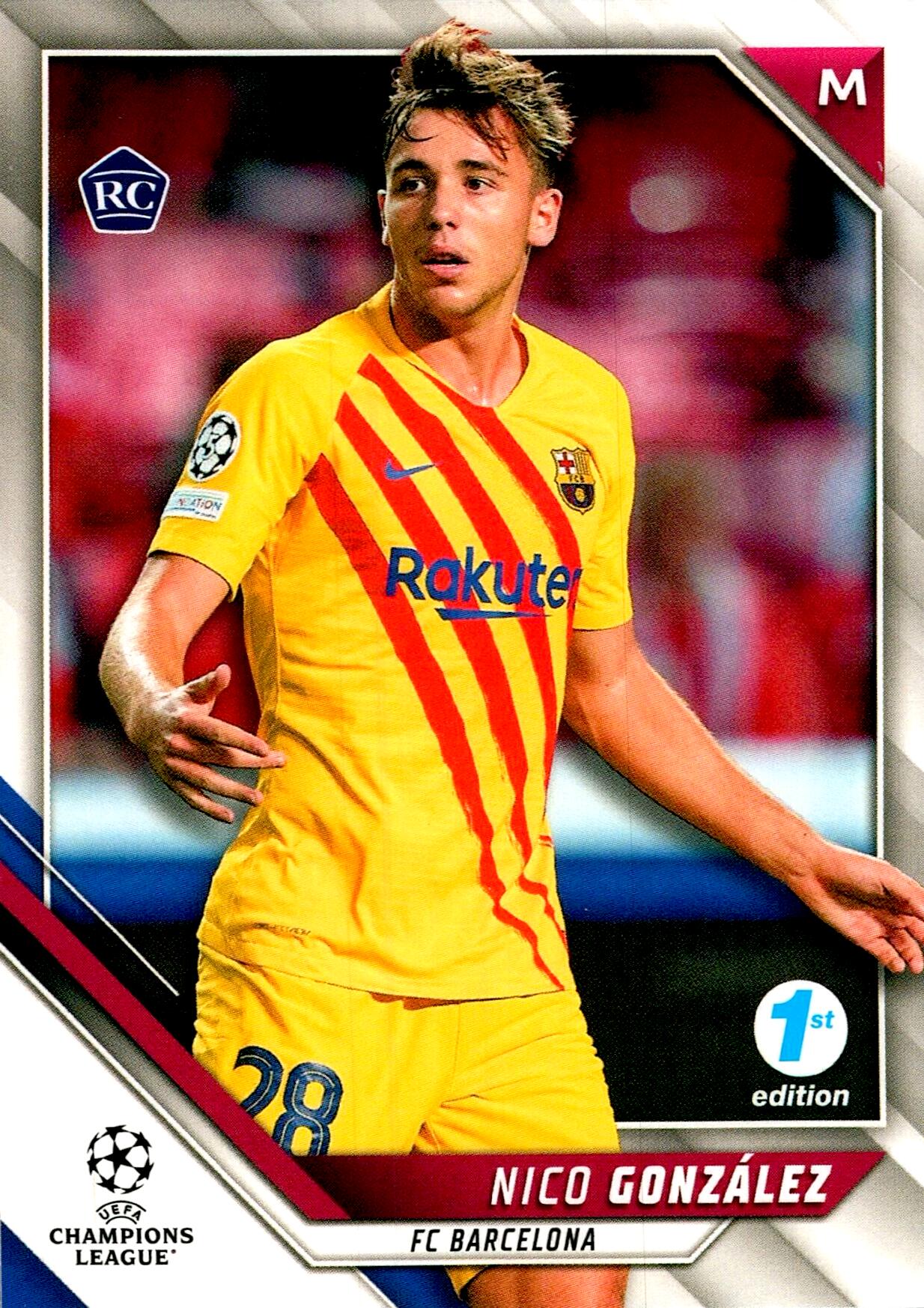 TOPPS UEFA CHAMPIONS LEAGUE 2021/2022 NICO GONZALEZ Nº107 ROOKIE 1ST