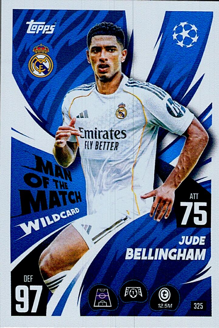MATCH ATTAX CHAMPIONS LEAGUE 2025/2026 BELLINGHAM MAN OF THE MATCH Nº325