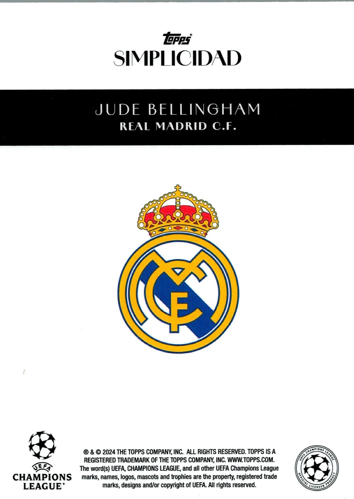 TOPPS SIMPLICIDAD 2023/2024 JUDE BELLINGHAM