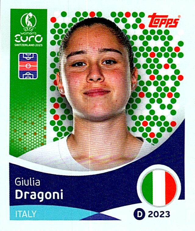 TOPPS WOMEN´S EURO SWITZERLAND 2025 GIULIA DRAGONI Nº150