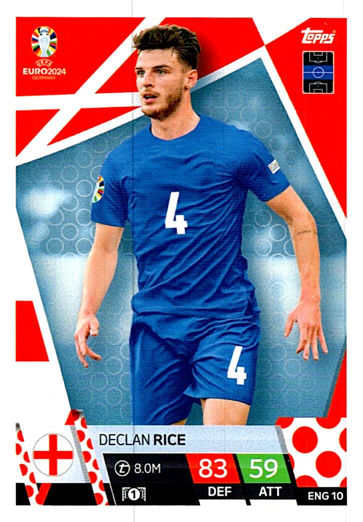 TOPPS MATCH ATTAX UEFA EURO 2024 DECLAN RICE INGLATERRA NºENG10