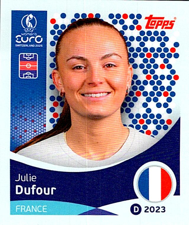 TOPPS WOMEN´S EURO SWITZERLAND 2025 JULIE DUFOUR Nº247