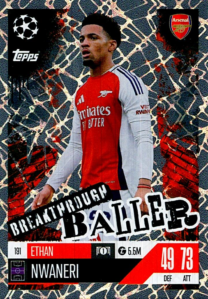 Match Attax Extra 2025 Ethan Nwaneri Breakthrough Baller nº191