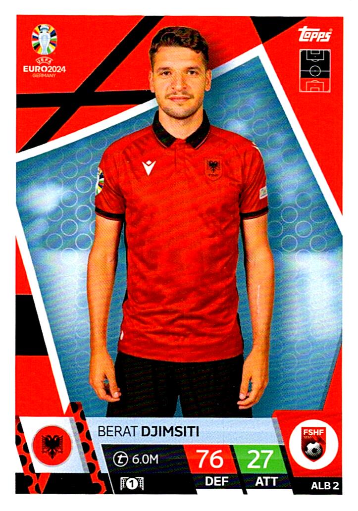 TOPPS MATCH ATTAX UEFA EURO 2024 BERAT DJIMSITI ALBANIA NºALB2