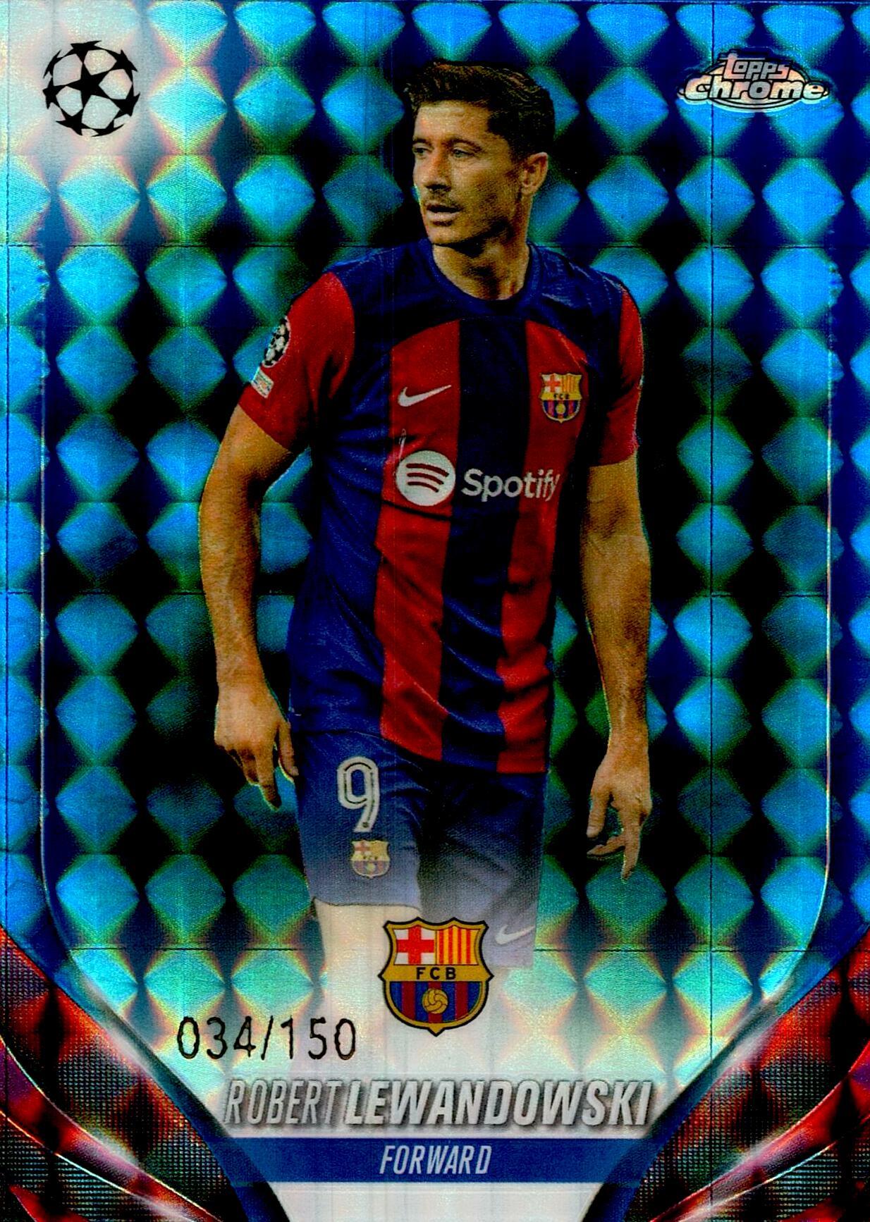 TOPPS CHROME UCL 2023/2024 LEWANDOWSKI Nº11 NUMERADA /150