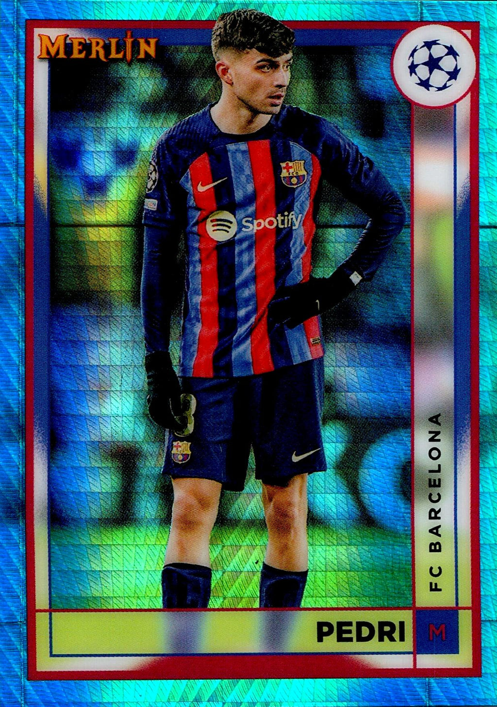 TOPPS MERLIN 2022/2023 PEDRI Nº47 AQUA PARALLEL