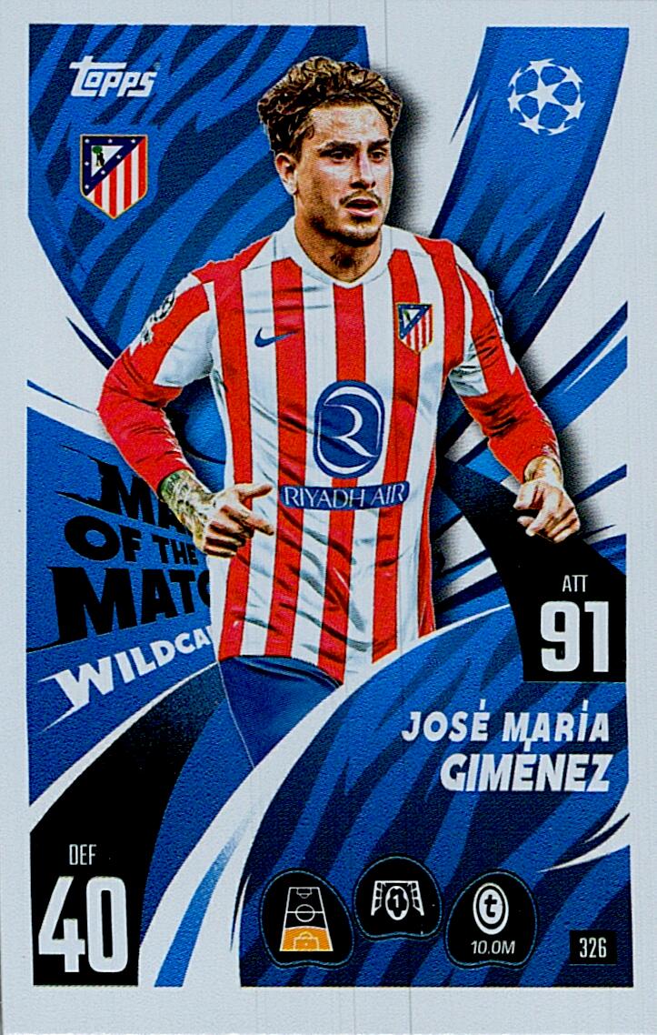 MATCH ATTAX CHAMPIONS LEAGUE 2025/2026 GIMENEZ MAN OF THE MATCH Nº326