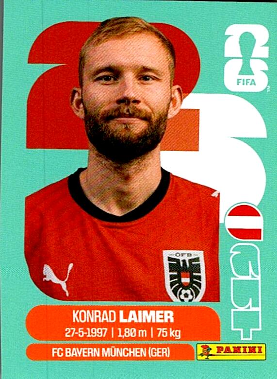 STICKERS FIFA WORLD CUP 2026 KONRAD LAIMER NºAUT 12