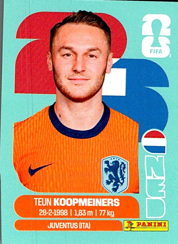 STICKERS FIFA WORLD CUP 2026 TEUN KOOPMEINERS NºNED 12