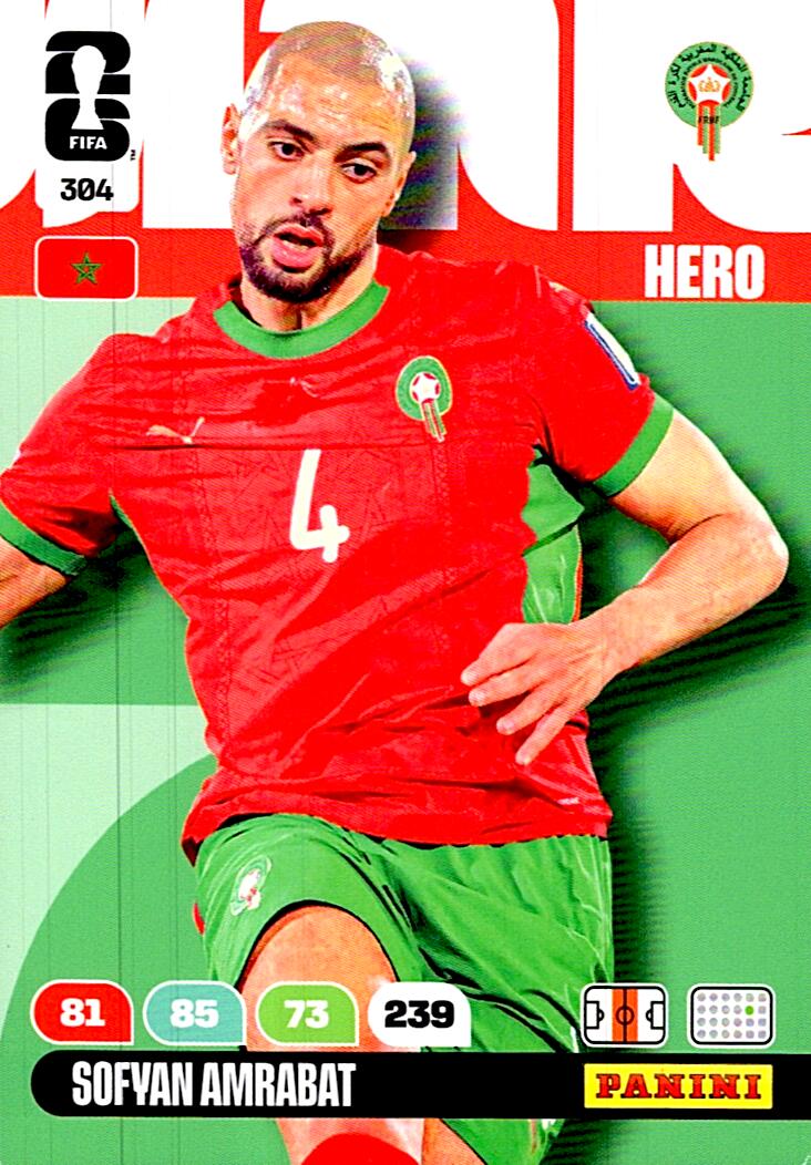 ADRENALYN WORLD CUP 2026 SOFYAN AMRABAT MOROCCO Nº304