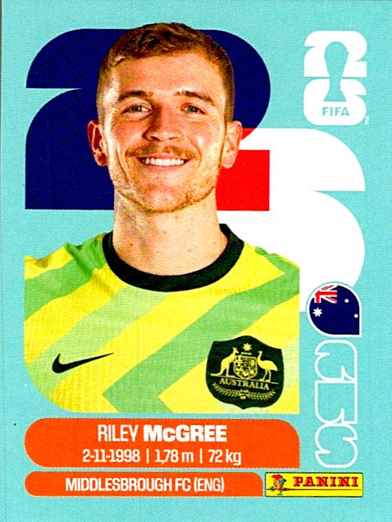 STICKERS FIFA WORLD CUP 2026 RILEY McGREE NºAUS 12