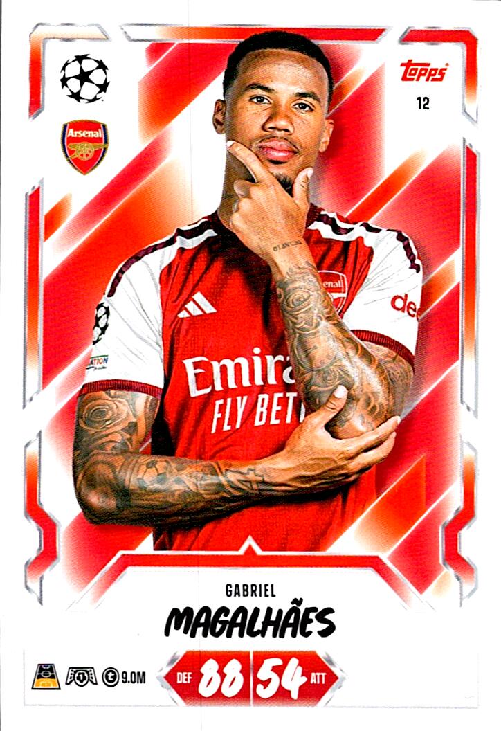 MATCH ATTAX CHAMPIONS LEAGUE 2026/2027 GABRIEL MAGALHAES ARSENAL Nº12