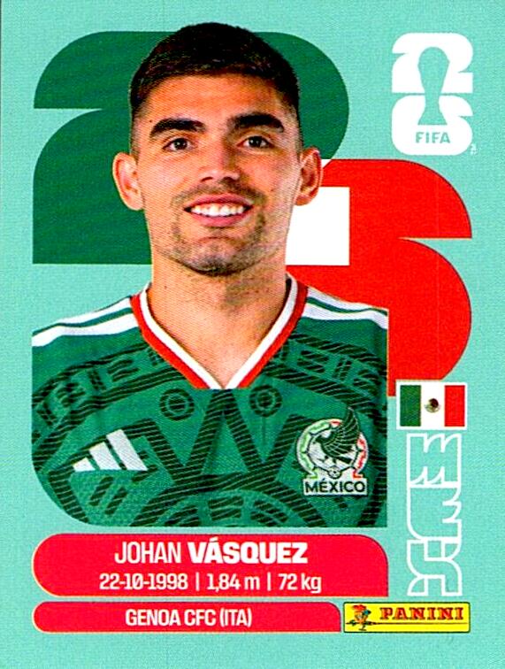 STICKERS FIFA WORLD CUP 2026 JOHAN VASQUEZ NºMEX 3
