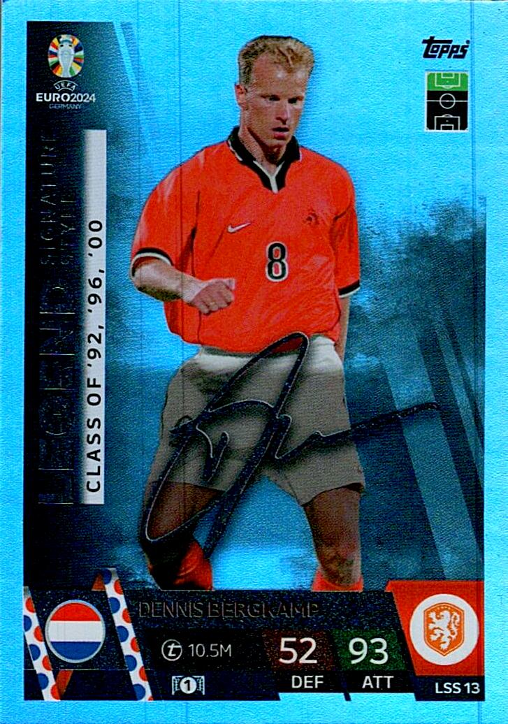 TOPPS MATCH ATTAX UEFA EURO 2024 DENNIS BERGKAMP SIGNATURE STYLE NºLSS13