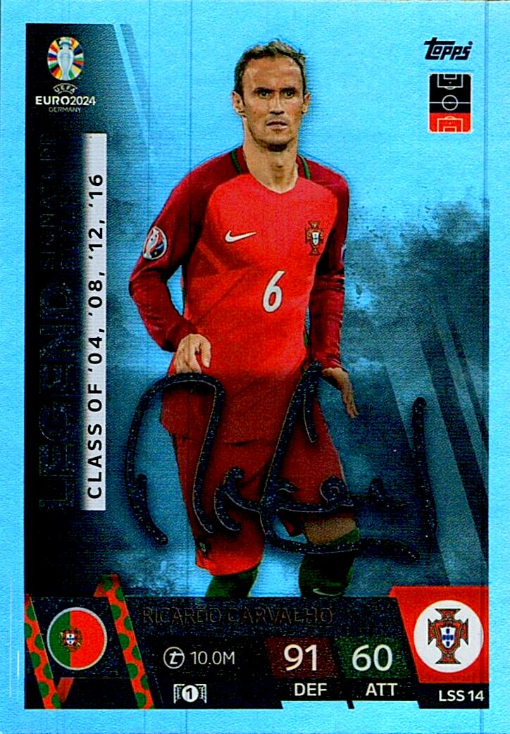 TOPPS MATCH ATTAX UEFA EURO 2024 RICARDO CARVALHO SIGNATURE STYLE NºLSS14