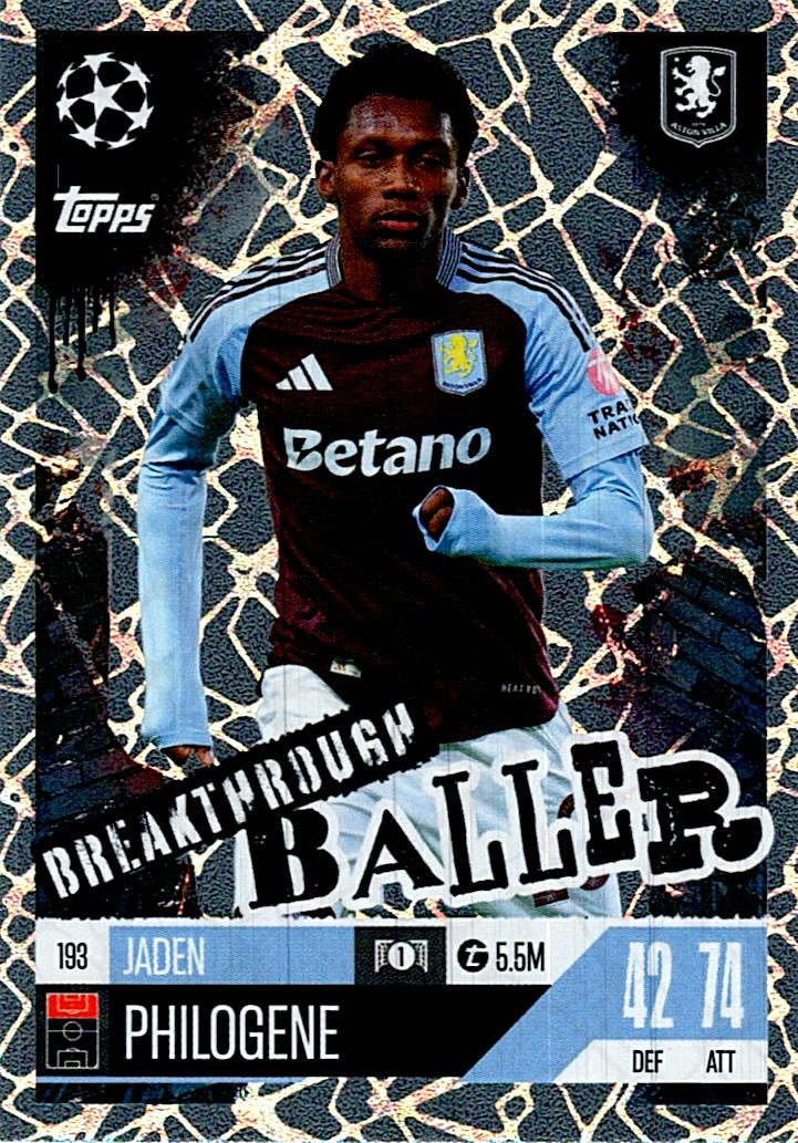 Match Attax Extra 2025 Jaden Philogene Breakthrough Baller nº193