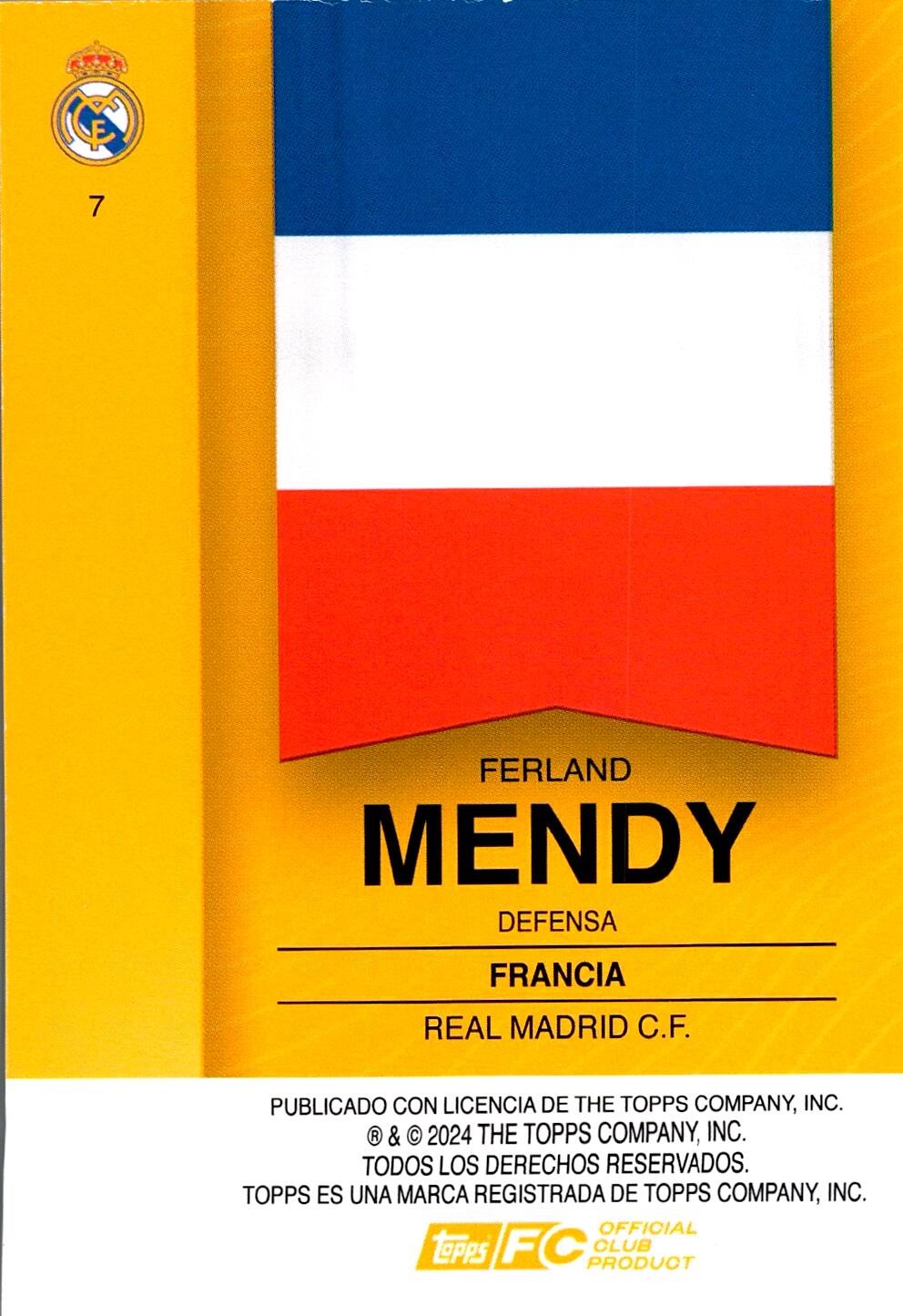 FAN SET REAL MADRID 2024/25 FERLAND MENDY Nº7