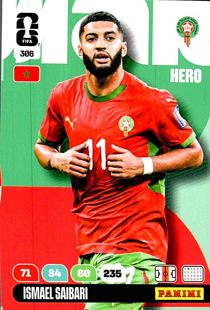 ADRENALYN WORLD CUP 2026 ISMAEL SAIBARI MOROCCO Nº306